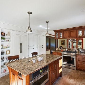 Traditional Cherry and Painted Kitchen