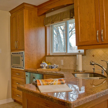 Traditional Cherry Kitchen in a North York Home