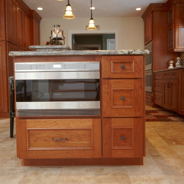Traditional Cherry Kitchen / Island End View