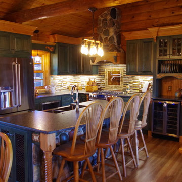 Traditional details meets Rustic Log Home