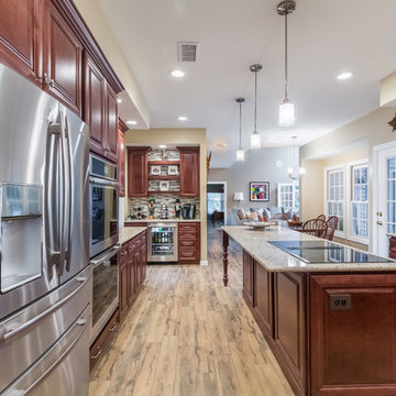Traditional Expansive Kitchen with Large Island