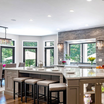 Traditional Gray and White Kitchen