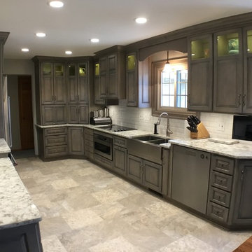 Traditional Gray Stained Maple Kitchen Renovation