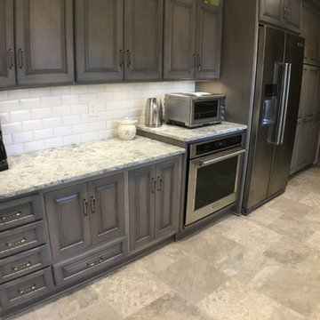 Traditional Gray Stained Maple Kitchen Renovation