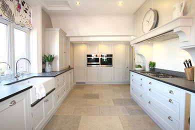 Medium sized traditional kitchen in Cheshire.