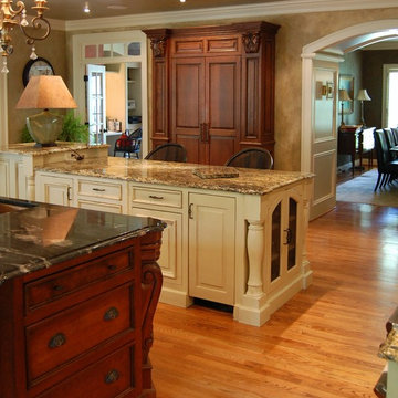 Traditional Kitchen and Living Room