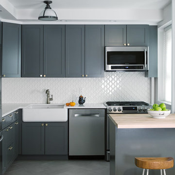 Traditional kitchen open living room