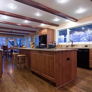 Traditional kitchen with a difference - reclaimed hardwood floors