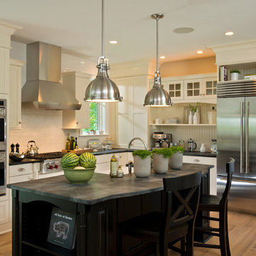 Traditional Kitchen with Antique White Cabinets
