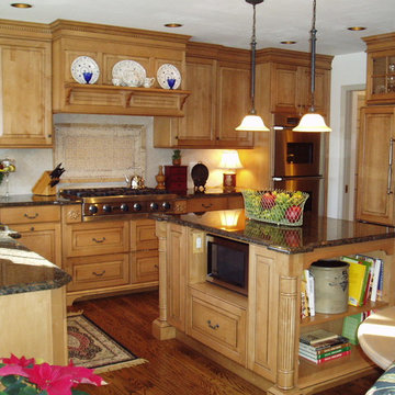 Traditional Kitchen with Custom Mantle Hood