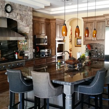 Traditional Kitchen with Stone Hood