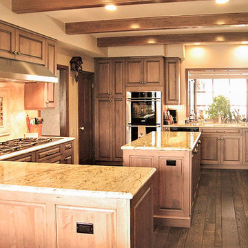 Traditional Kitchen with Wood Cabinets and Beam Ceiling Westlake Village 09