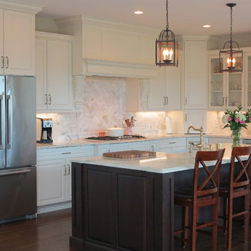 Traditional Open Kitchen in Beautiful Luxury New Home in Canton