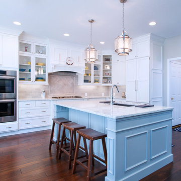 Traditional Two-Tone Kitchen with Grey and White Painted Finishes