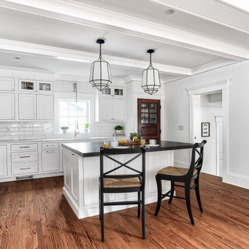 Traditional White and Black Kitchen