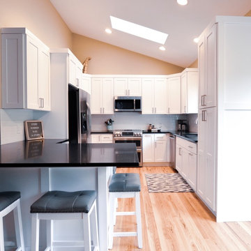 Traditional White Kitchen, Galaxy Granite Countertops - Maple Valley, WA