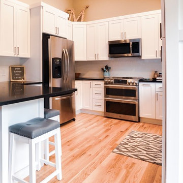 Traditional White Kitchen, Galaxy Granite Countertops - Maple Valley, WA