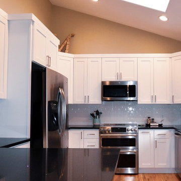 Traditional White Kitchen, Galaxy Granite Countertops - Maple Valley, WA
