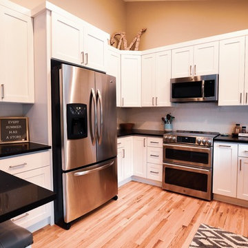 Traditional White Kitchen, Galaxy Granite Countertops - Maple Valley, WA