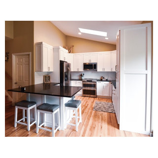Traditional White Kitchen, Galaxy Granite Countertops - Maple Valley ...