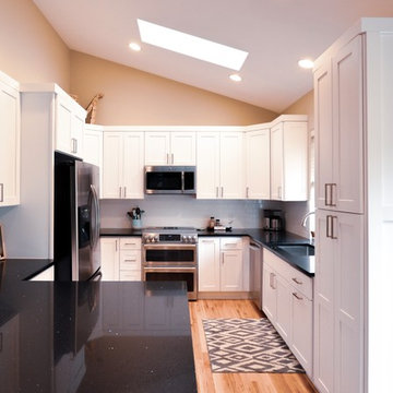 Traditional White Kitchen, Galaxy Granite Countertops - Maple Valley, WA