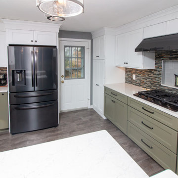 Traditional Yorktowne Two-Toned Kitchen Remodel with Boticelli Quartz top