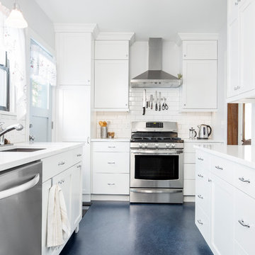 Tranquil White Galley Kitchen