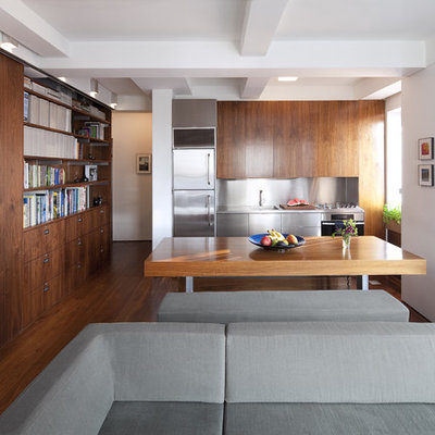 Inspiration for a modern single-wall kitchen remodel in New York