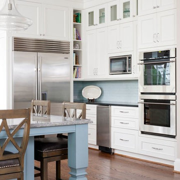 Transitional Blue Accent Kitchen