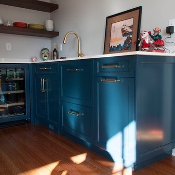 Transitional Blue Kitchen