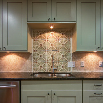 Transitional Celedon Kitchen