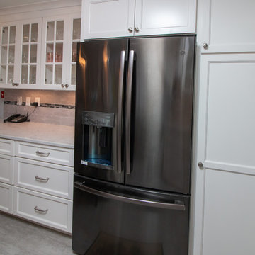Transitional Chantilly Kitchen Remodel with Glacier Gray accent tile back splash