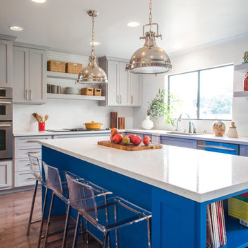 Transitional Colorful Kitchen