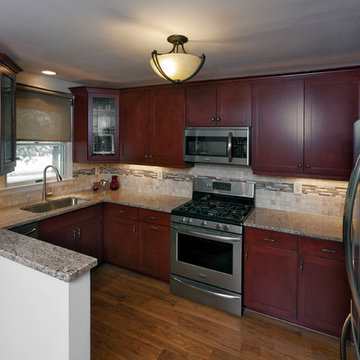 Transitional kitchen - before & after