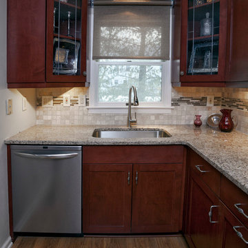 Transitional kitchen - before & after