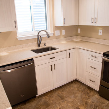 Transitional Kitchen Refaced in White Chocolate Laminate in Owings Mills, MD