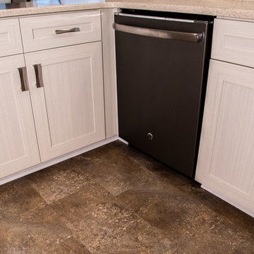Transitional Kitchen Refaced in White Chocolate Laminate in Owings Mills, MD