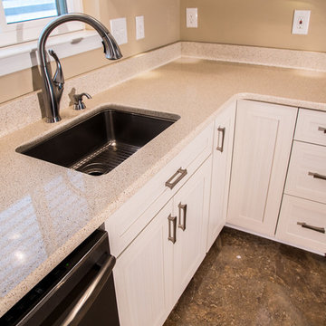 Transitional Kitchen Refaced in White Chocolate Laminate in Owings Mills, MD