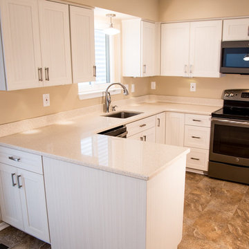 Transitional Kitchen Refaced in White Chocolate Laminate in Owings Mills, MD