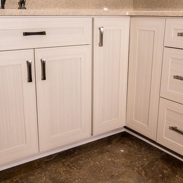 Transitional Kitchen Refaced in White Chocolate Laminate in Owings Mills, MD