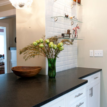 Transitional Kitchen Remodel in Colonial Home with Breakfast Nook