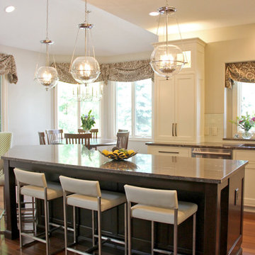 Transitional kitchen remodel with inset cabinets