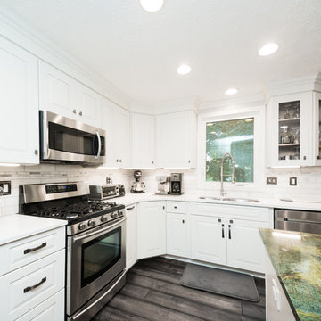 Transitional Kitchen Update With an L Shaped Island