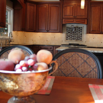 Transitional Kitchen with Dura Supreme's Herrington Arched Cherry Cabinets