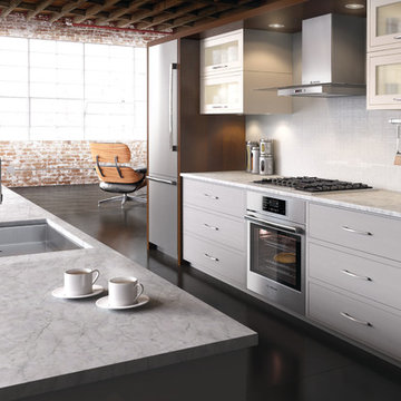 Transitional Kitchen with Industrial Elements and Bosch Appliances