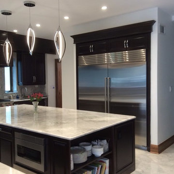 Transitional Kitchen with Large Island