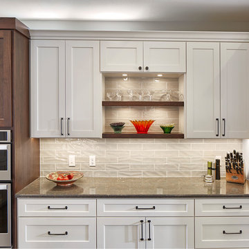 Transitional Kitchen with Open Shelving