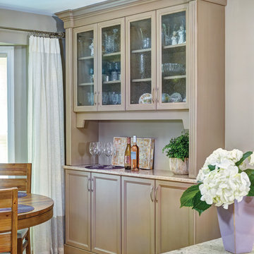 Transitional Kitchen with Stone paint and Brown Linen Glaze