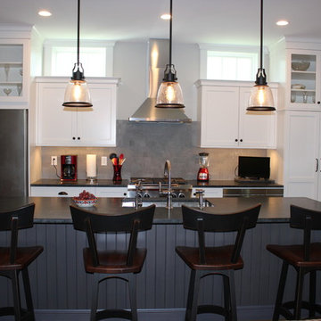Transitional Kitchen with White Shaker Doors