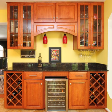 Transitional Maple Kitchen with Custom Bar in Laurel, MD